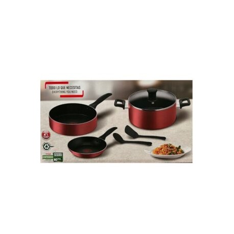 BATERIA DECOCINA  6 PZ FAMILY COOK T-FAL B-482S684